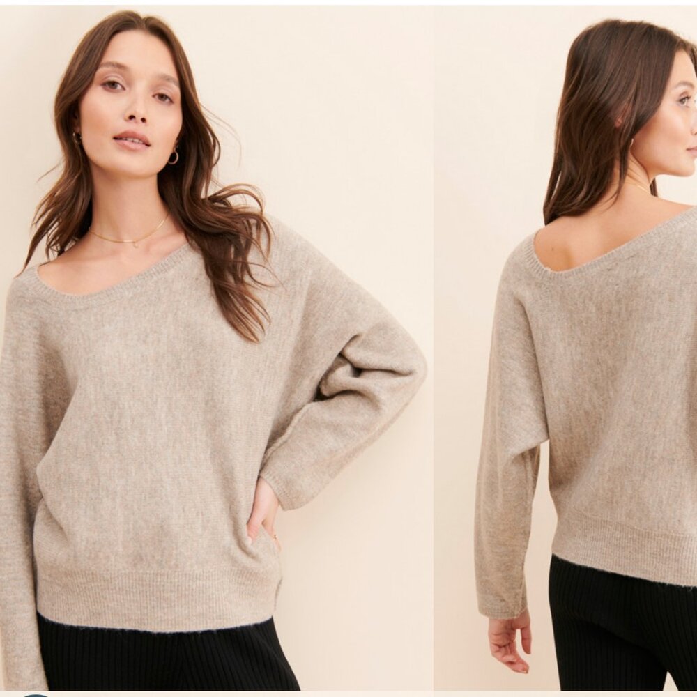 Line & Dot Tamara Knit Sweater in‎ Taupe Size Medium